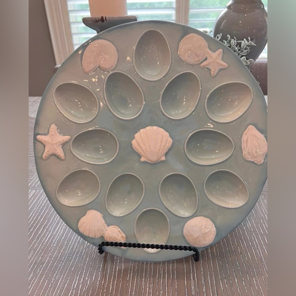 Coastal platter,retired piece, shell decor